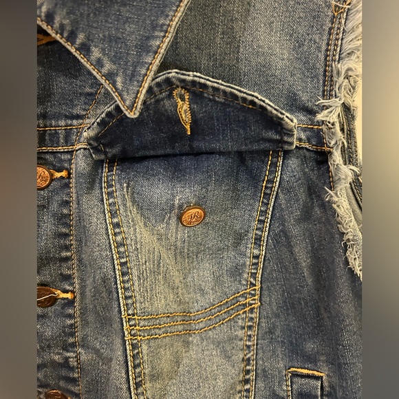 American Rag Cie Indigo Denim Vest Sleeveless Denim Jacket sz 1X with stretch - Picture 5 of 8